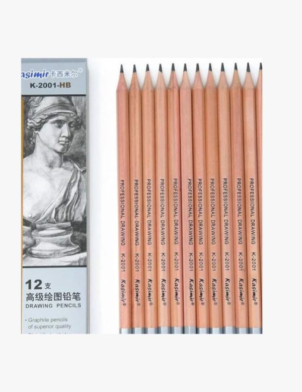 Kasimir Graphite Sketching Pencils 12B,10B,8B,7B,6B,5B,4B,3B,2B,HB,2H,4H Per Pcs